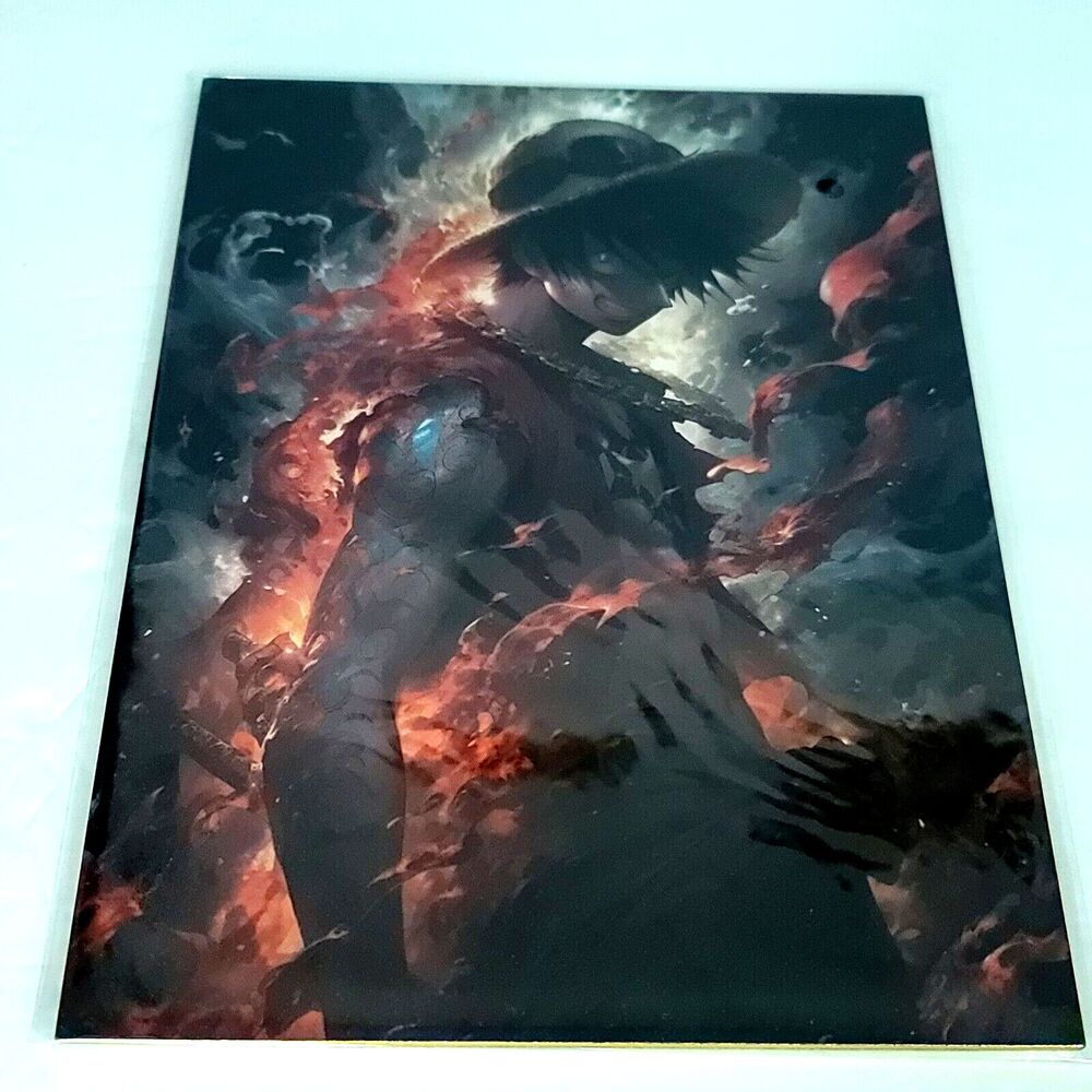 Luffy On Fire One Piece #080 Double-sided Art Board Size A4 8" x 11" Waifu Card